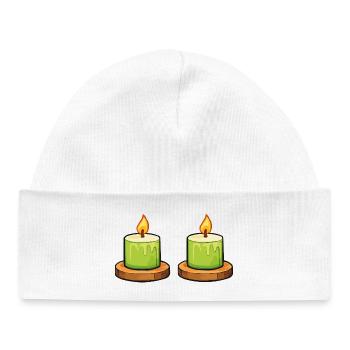 Icône des bougies - Bonnet bébé bio - blanc - Devant