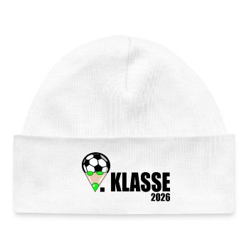 Fußball 1. Klasse 2026 - Baby Organic Mütze - Weiß - Vorne