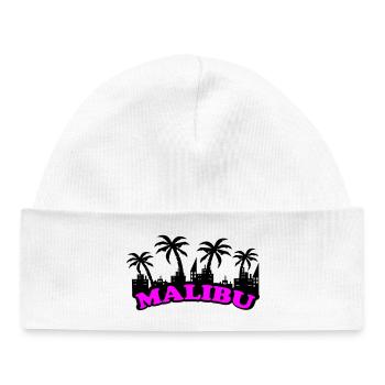 Malibu Neon Pink Font - Baby Organic Beanie - white - Front