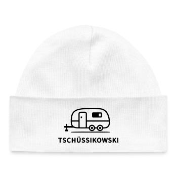 Tschüssikowski Camping Urlaub Wohnwagen Ferien - Baby Organic Mütze - Weiß - Vorne