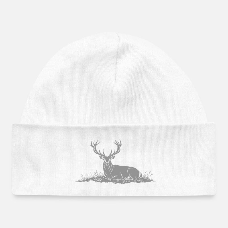 Cerf - Bonnet bébé bio - blanc