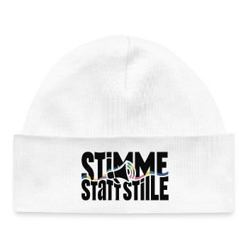Voix au lieu de silence, motif de protestation et de démo - Bonnet bébé bio - blanc - Devant