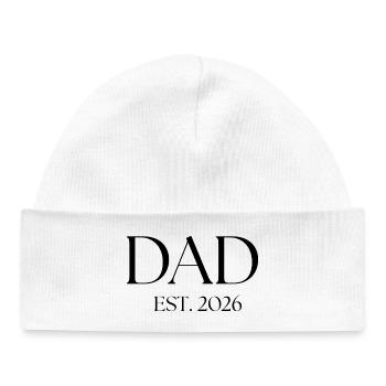 Dad soon - Baby Organic Mütze - Weiß - Vorne