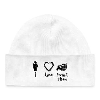 Amour du cor français - Bonnet bébé bio - blanc - Devant