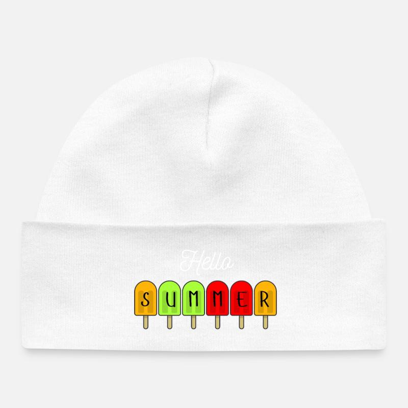 Hello Summer Popsicles - Bonnet bébé bio - blanc