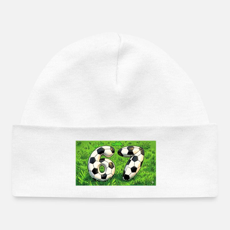 Conception du football Six Seven - Bonnet bébé bio - blanc