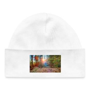 Lumière du soleil dans la forêt d’automne - Bonnet bébé bio - blanc - Devant