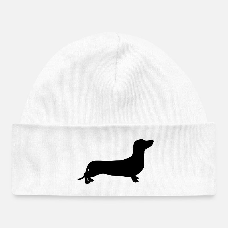 Dachshund - Baby Organic Beanie - white