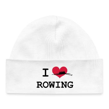 I Love Rowing - Baby Organic Mütze - Weiß - Vorne