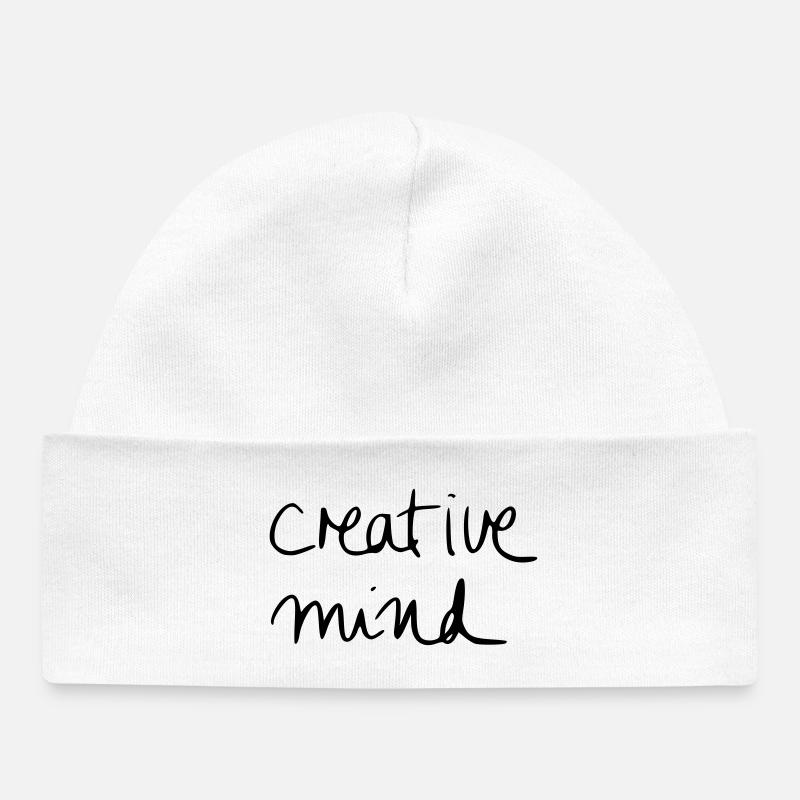 creative mind - Baby Organic Beanie - white