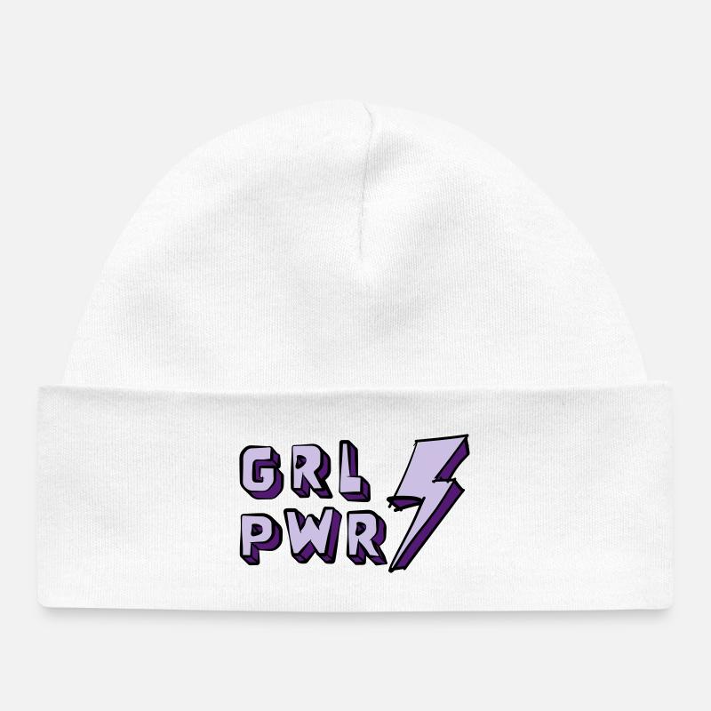 Illustration du pouvoir et de l’énergie des filles - Bonnet bébé bio - blanc