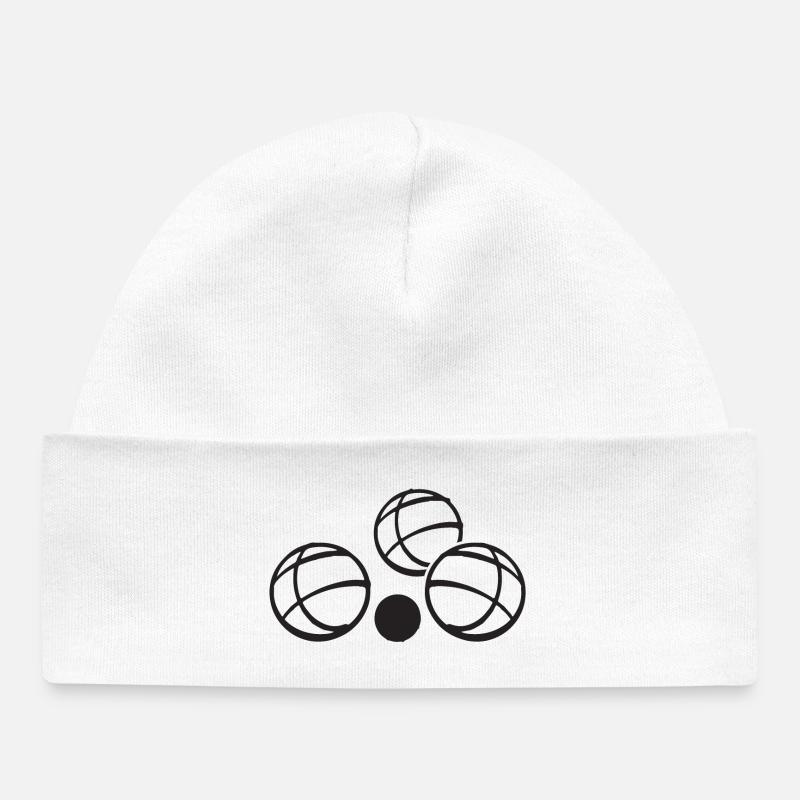 Boules de boules pour joueurs de pétanque - Bonnet bébé bio - blanc