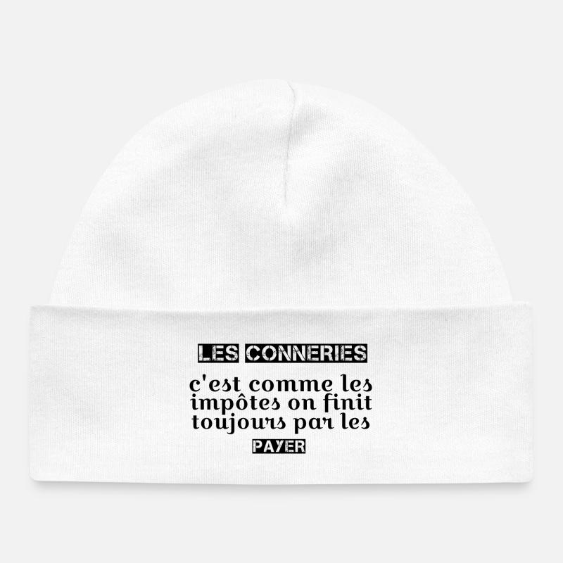 Design floral abstrait en pastel - Bonnet bébé bio - blanc