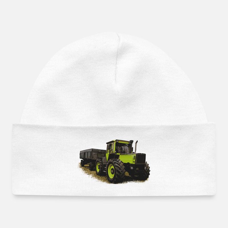 MB trac 1600 turbo with trailer - Baby Organic Beanie - white