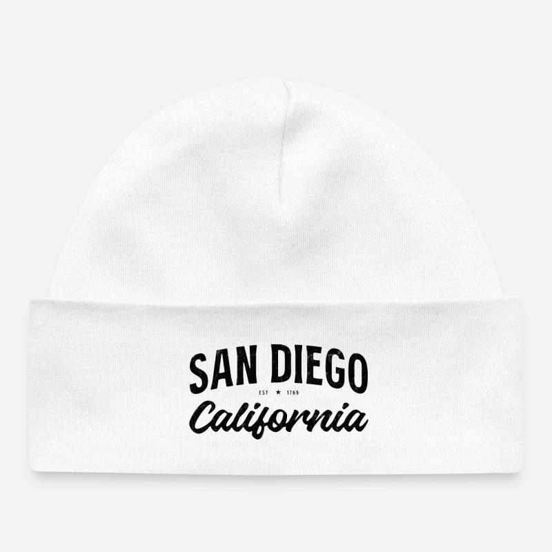 Lettrage vintage de San Diego - Bonnet bébé bio - blanc
