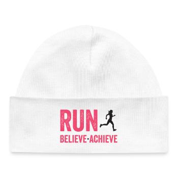 Marathon - Run. Believe. Achieve. - Baby Organic Beanie - white - Front