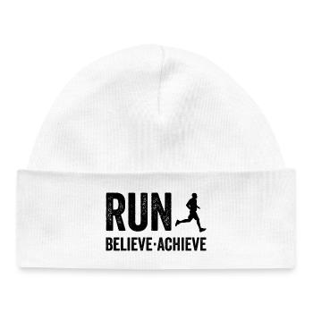 Marathon - Run. Believe. Achieve. - Baby Organic Beanie - white - Front