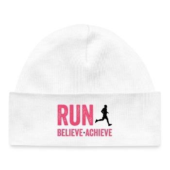 Marathon - Run. Believe. Achieve. - Baby Organic Beanie - white - Front