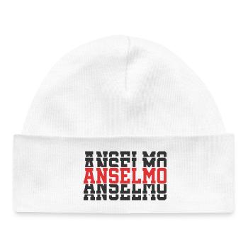 T-Shirt Anselmo T-Shirt Geschenkidee gestapelter Text - Baby Organic Mütze - Weiß - Vorne