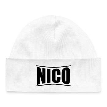 t-shirt Nico t-shirt gift idea - Baby Organic Beanie - white - Front