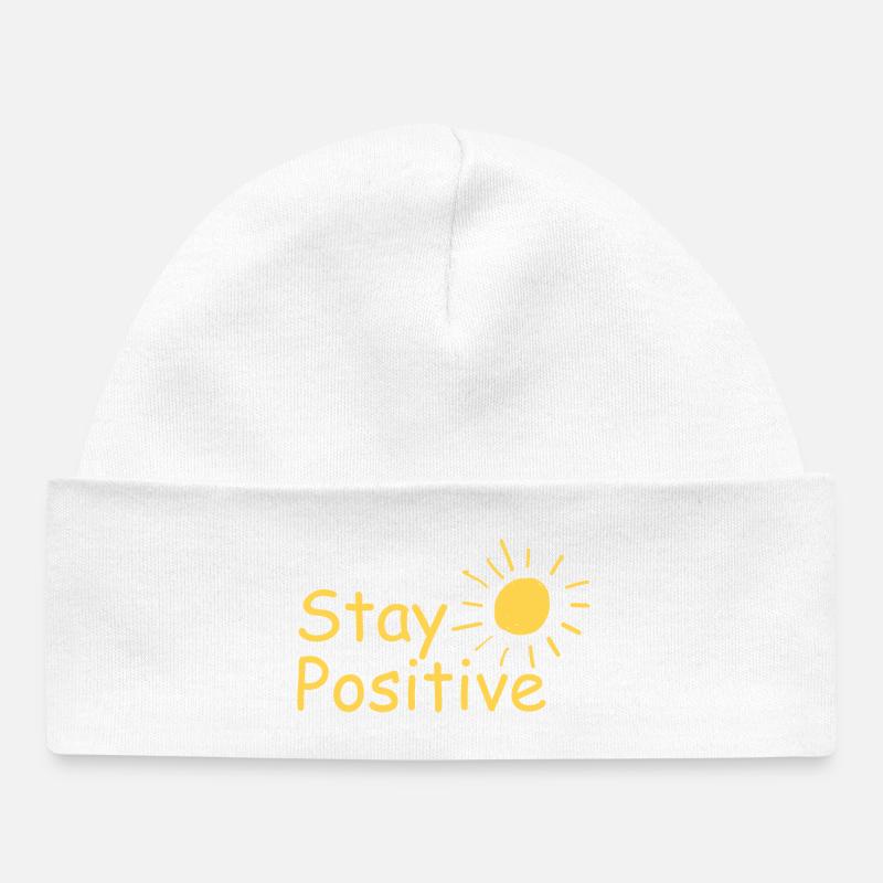 Bright Sun - Restez positif - Bonnet bébé bio - blanc