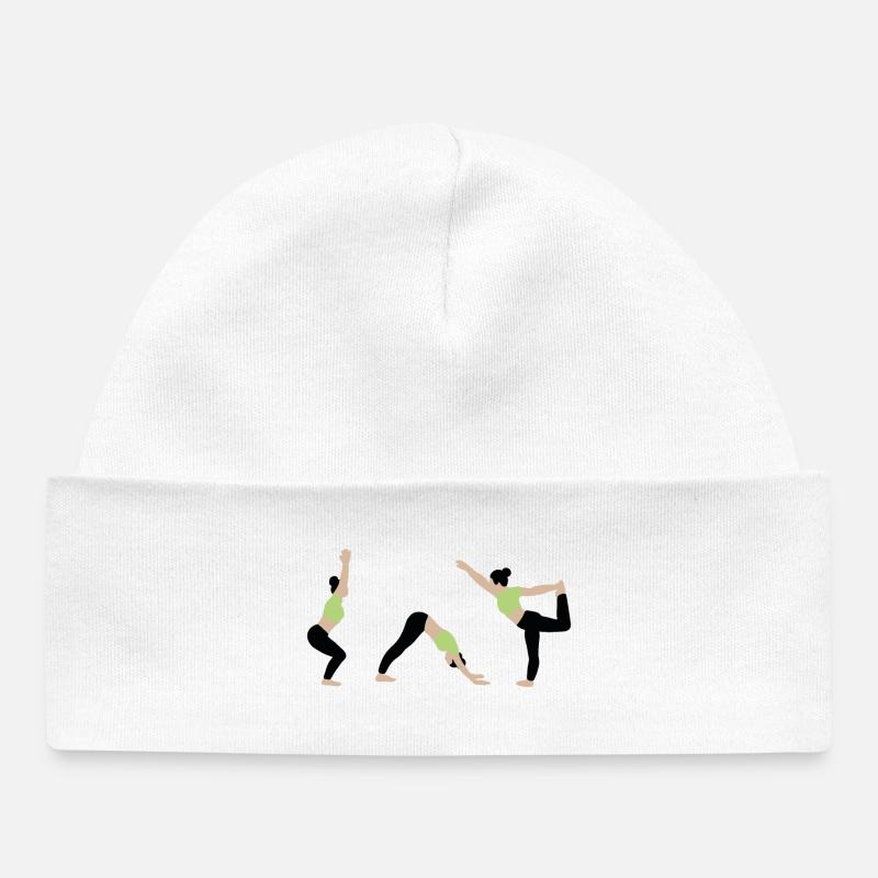 Power yoga dans la salle de sport vert clair - Bonnet bébé bio - blanc