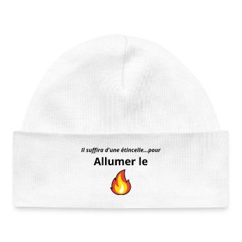 Allumer le feu chanson - Bonnet bébé bio - blanc - Devant