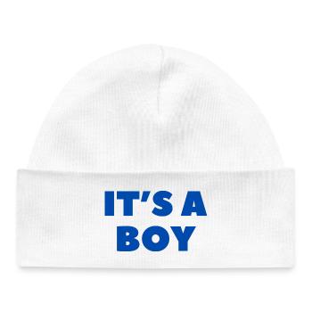 It's a Boy - Es ist ein Junge - Gender Reveal - Baby Organic Mütze - Weiß - Vorne