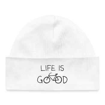 LIFE IS GOOD - Baby Organic Beanie - white - Front
