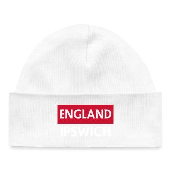 England Motiv mit Wand und Text - Baby Organic Mütze - Weiß - Vorne