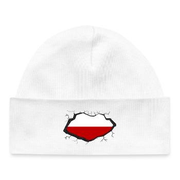 Polish flag - Baby Organic Beanie - white - Front
