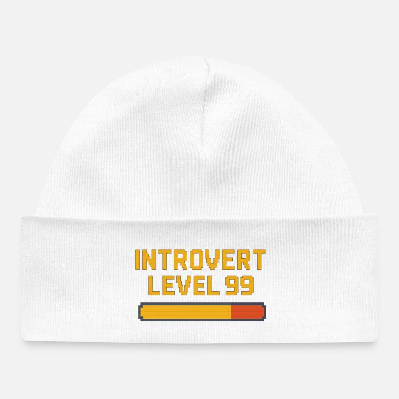 Introvert Level 99 - Baby Organic Mütze - Weiß