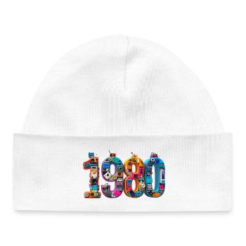 1980s Engineering Mosaic - Baby Organic Beanie - white - Front