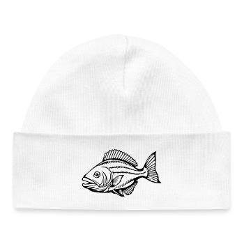 Personalized Fish T-Shirt for Angler Gift - Baby Organic Beanie - white - Front