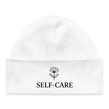 Self-Care Flower Line - Baby Organic Beanie - white - Front