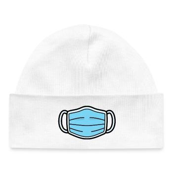Medical Mask | Protection & Hygiene Symbol - Baby Organic Beanie - white - Front