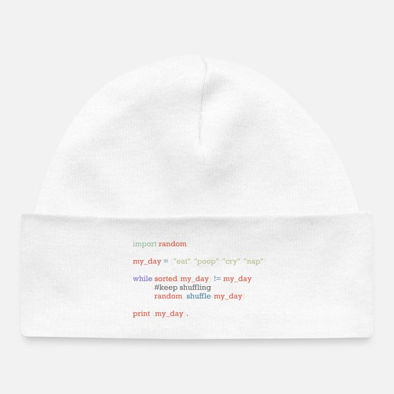 Drôle de code python sur la vie quotidienne, bébé - Bonnet bébé bio - blanc