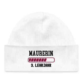 Apprentissage de maçon, 3ème année d’apprentissage, apprentissage de maçon - Bonnet bébé bio - blanc - Devant