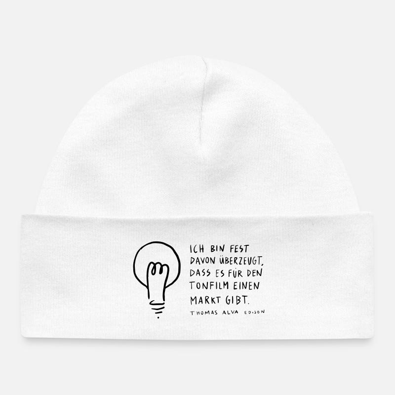 Thomas Edison - Baby Organic Mütze - Weiß