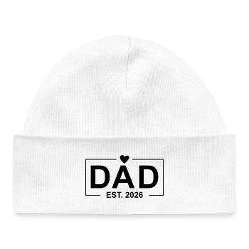 Dad Est. 2026 - Baby Organic Beanie - white - Front