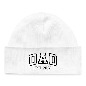 Dad est 2026 – Stolzer Vater Geschenk für Papa - Baby Organic Mütze - Weiß - Vorne