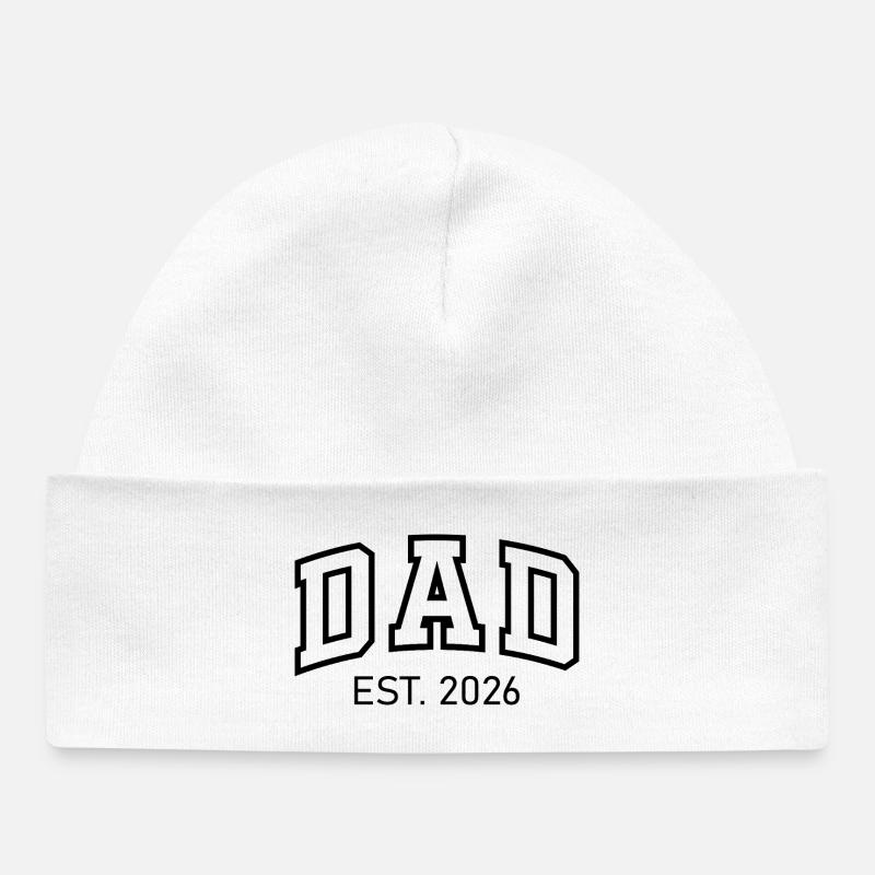 Papa est en 2026 – Cadeau de papa fier pour papa - Bonnet bébé bio - blanc