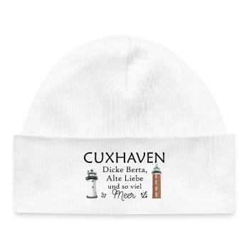 Cuxhaven, phares dessinés à la main, vieil amour - Bonnet bébé bio - blanc - Devant