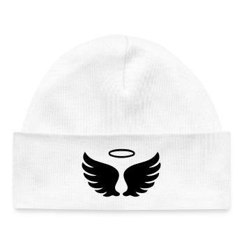 Symbole de l’Ange des Ailes - Bonnet bébé bio - blanc - Devant