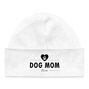 Dog Mom (Black) - Baby Organic Beanie - white - Front