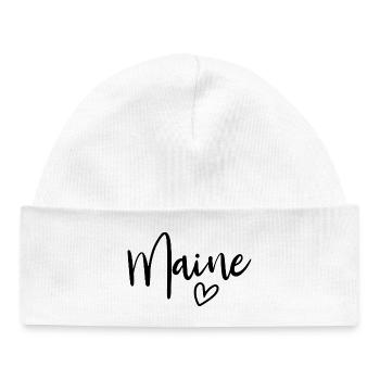 Maine Heart Women's Love Maine - Baby Organic Beanie - white - Front