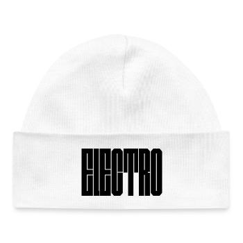 Conception de la typographie de musique électro - Bonnet bébé bio - blanc - Devant