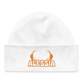 Geschenk für Alessia - Baby Organic Mütze - Weiß - Vorne