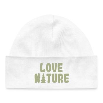Love Nature – Conception minimale de la forêt extérieure - Bonnet bébé bio - blanc - Devant