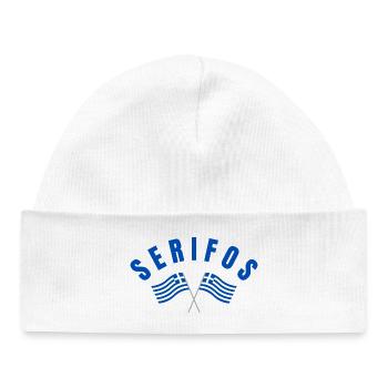 Drapeaux grecs de Serifos - Bonnet bébé bio - blanc - Devant